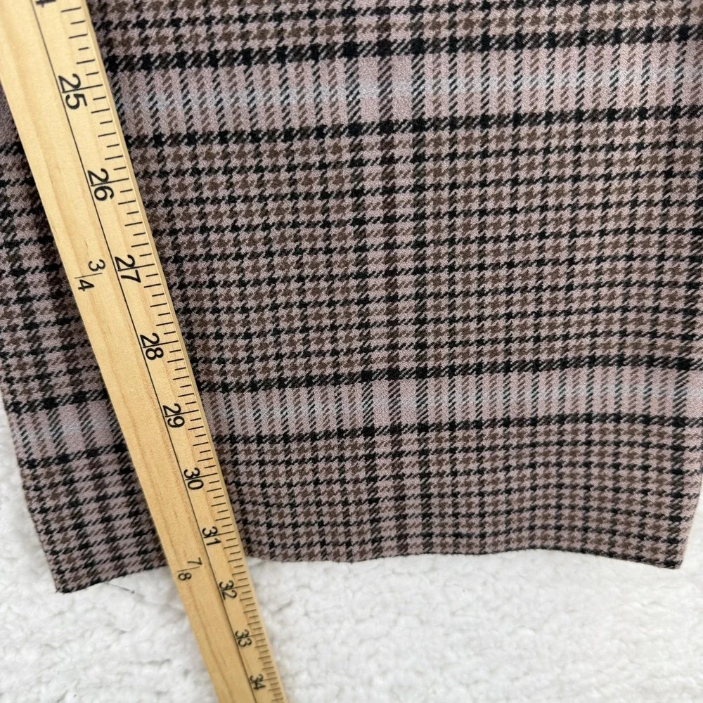 Aritzia Wilfred Dress Pants Womens 4 Brown Plaid Tweed Pleated Relaxed Work‎